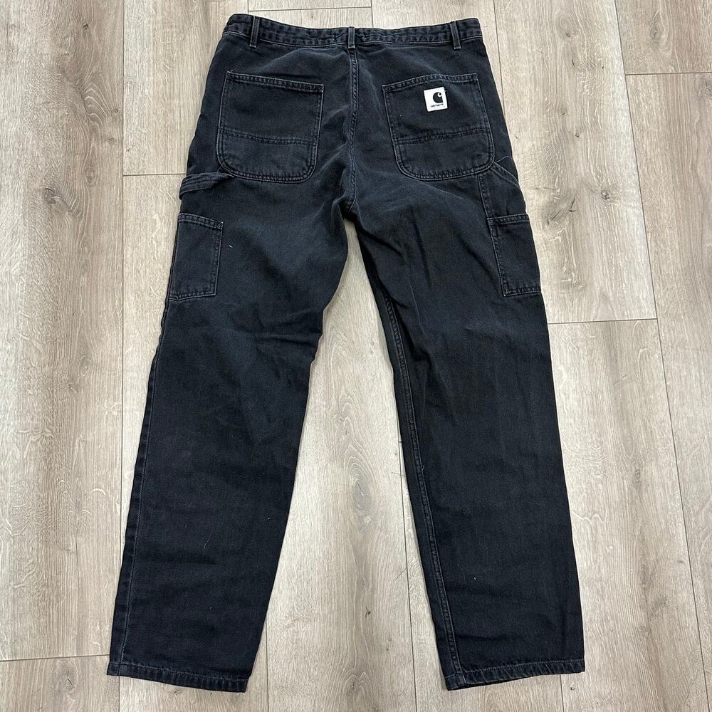 Carhartt WIP W' Pierce Pant Straight Jeans women black stone washed sz 31 B29